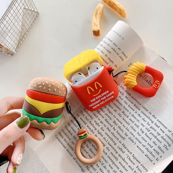 Airpods  Hamburguer ,French Fries - Silicone Case