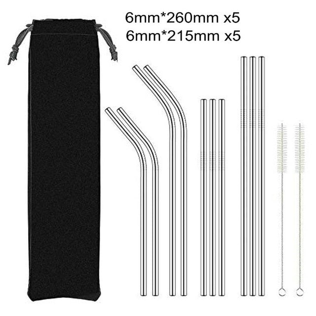 Reusable Metal Drinking Straw (Eco Friendly) - Pack