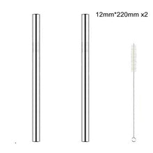 Load image into Gallery viewer, Reusable Metal Drinking Straw (Eco Friendly) - Pack